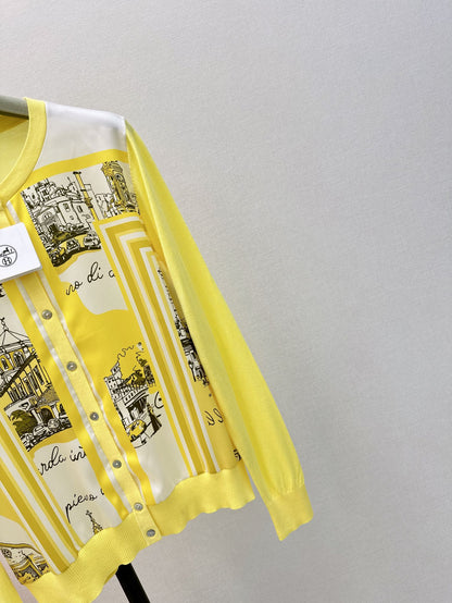 26ss Printed Pattern Knit Cardigan