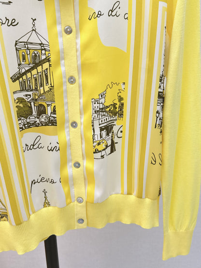 26ss Printed Pattern Knit Cardigan