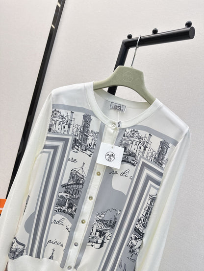 26ss Printed Pattern Knit Cardigan