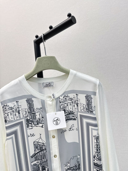 26ss Printed Pattern Knit Cardigan