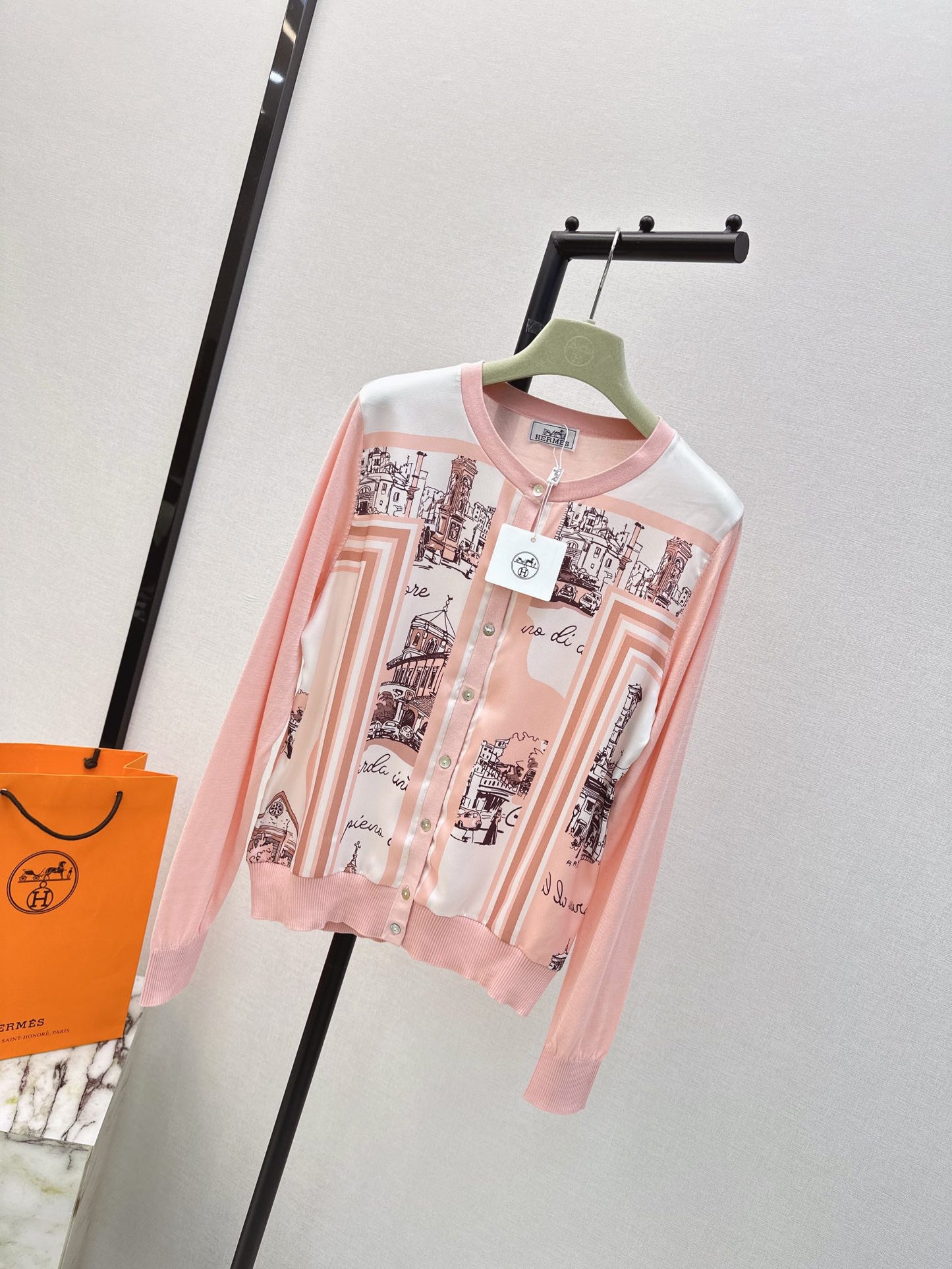 26ss Printed Pattern Knit Cardigan