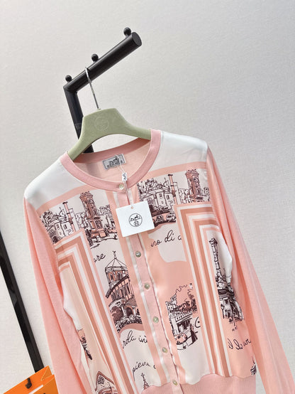 26ss Printed Pattern Knit Cardigan