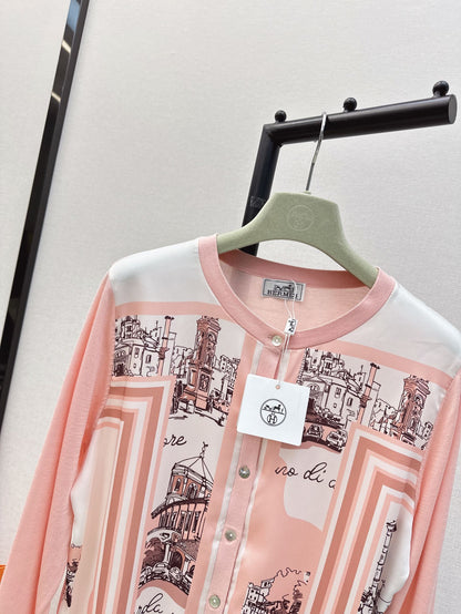 26ss Printed Pattern Knit Cardigan