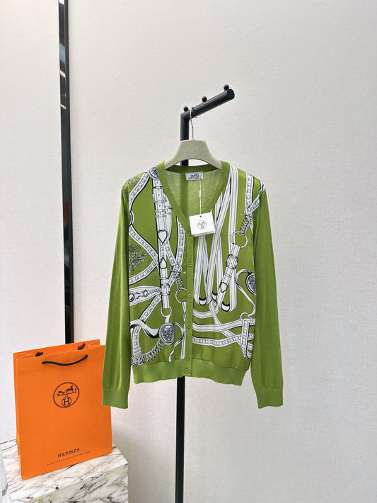 26ss Printed Pattern Knit Cardigan