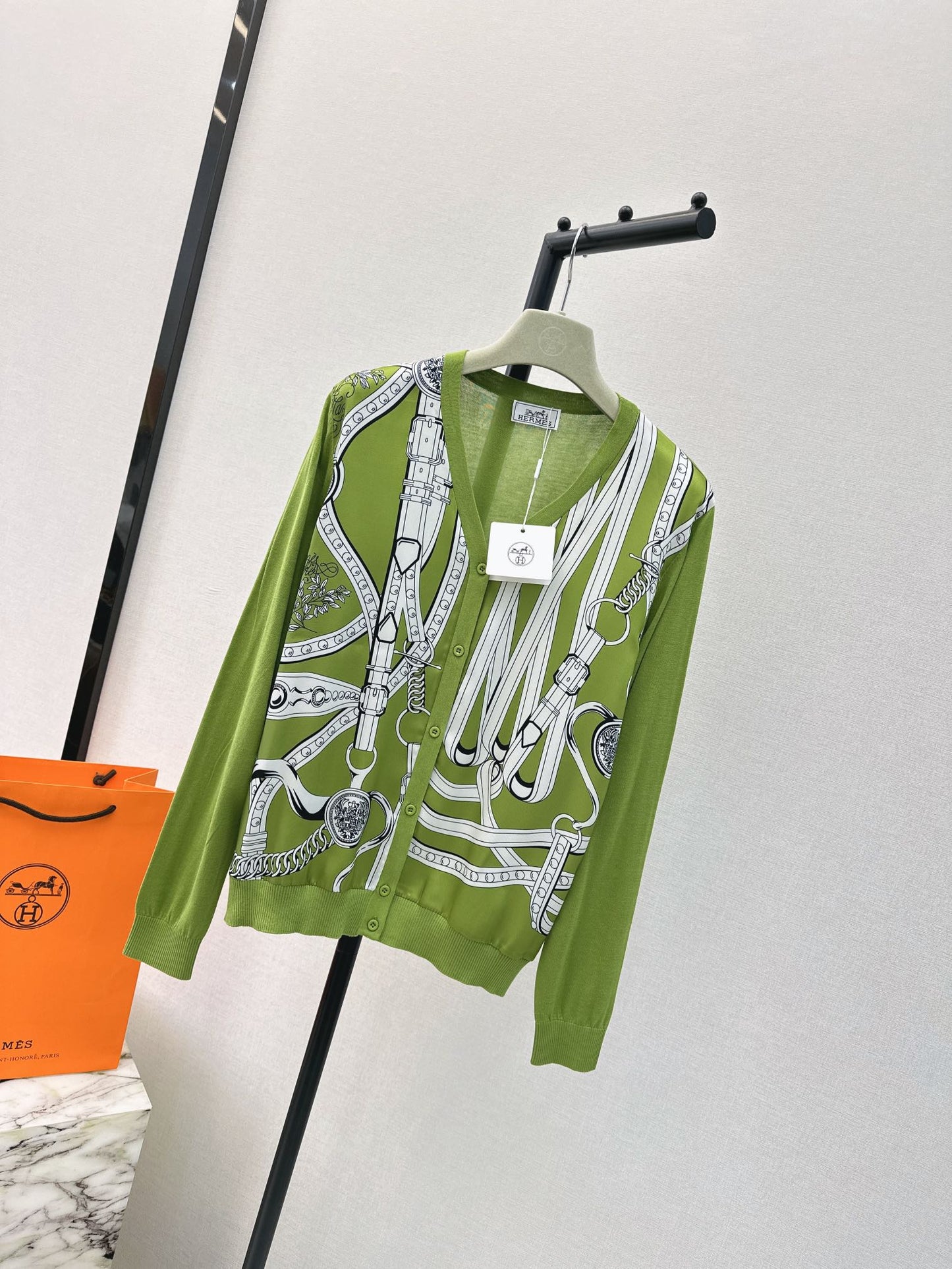 26ss Printed Pattern Knit Cardigan