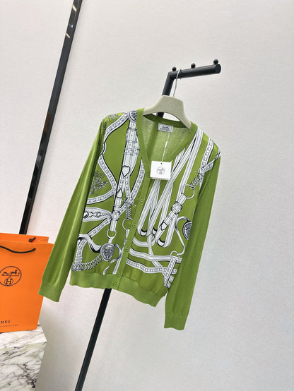 26ss Printed Pattern Knit Cardigan