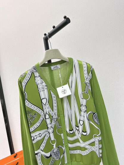 26ss Printed Pattern Knit Cardigan
