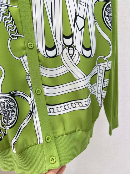 26ss Printed Pattern Knit Cardigan