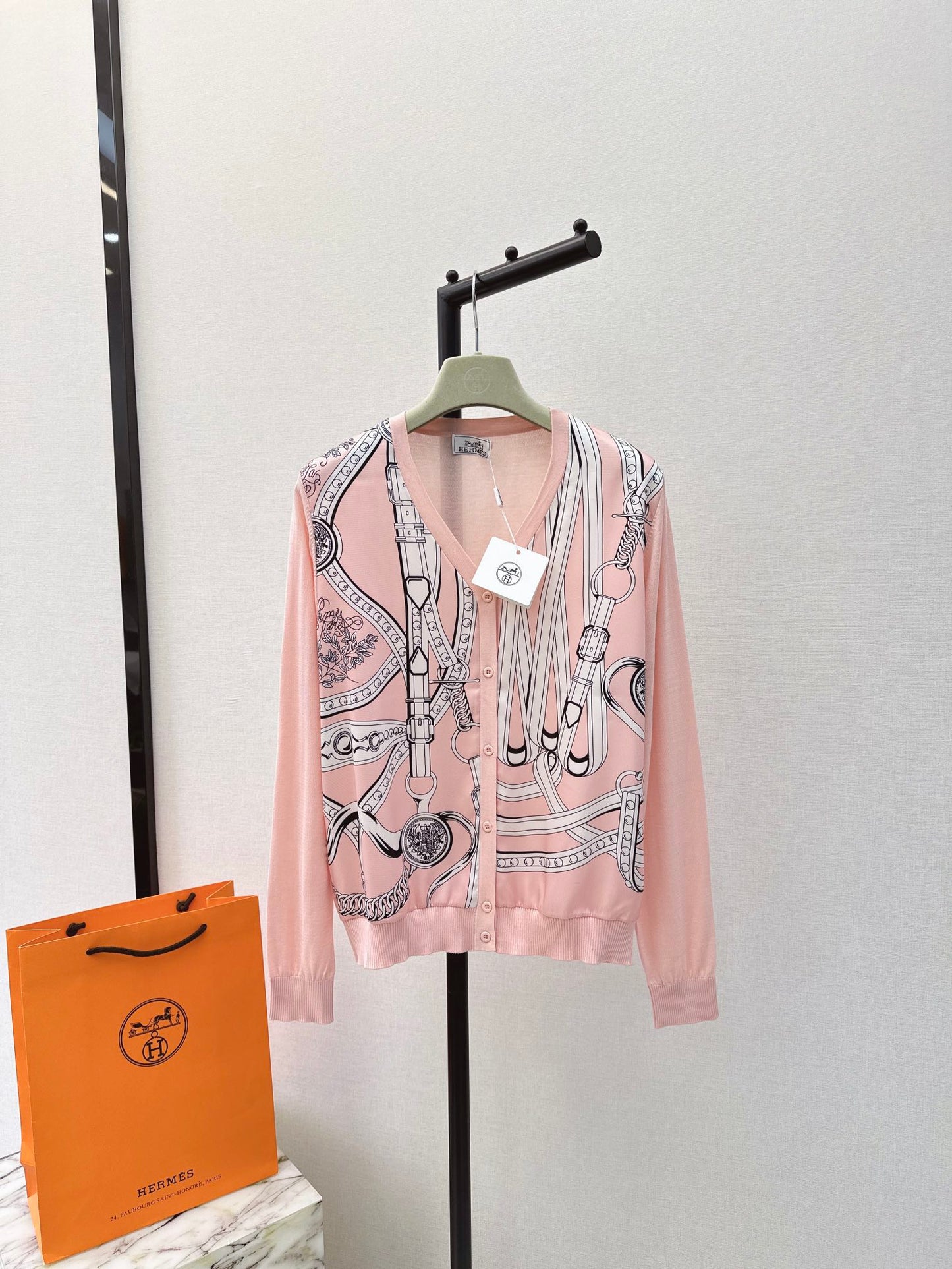 26ss Printed Pattern Knit Cardigan