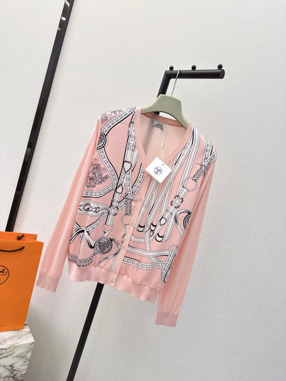 26ss Printed Pattern Knit Cardigan