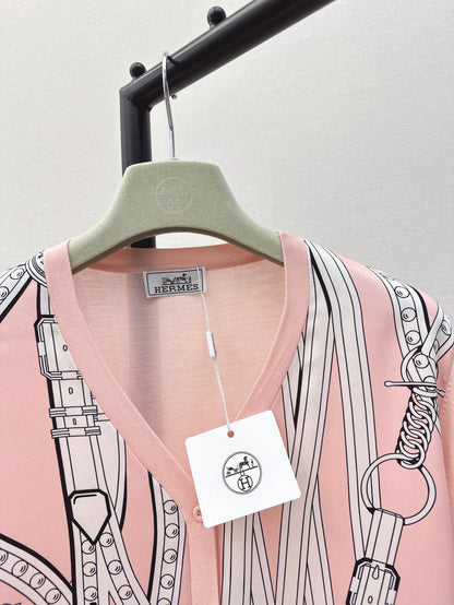 26ss Printed Pattern Knit Cardigan