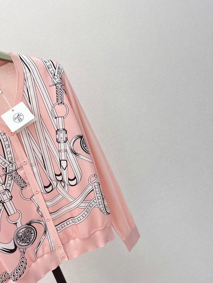 26ss Printed Pattern Knit Cardigan