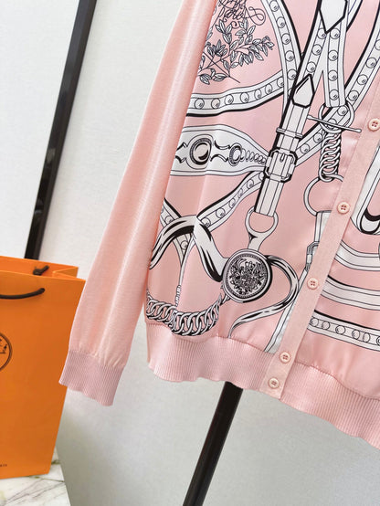 26ss Printed Pattern Knit Cardigan