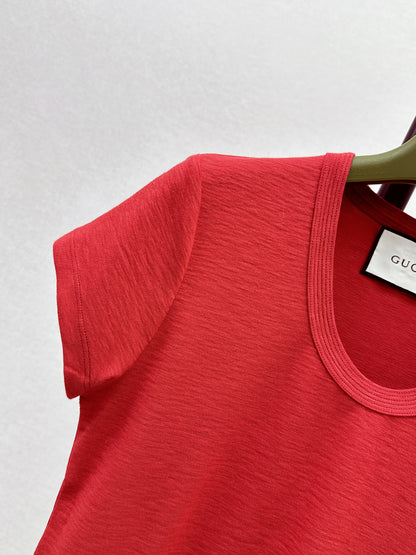 26ss Hardware-decorated U-neck T-shirt