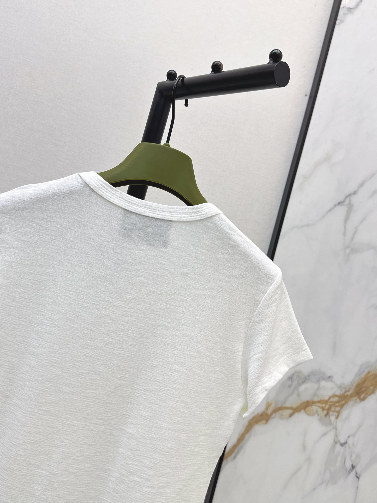 26ss Hardware-decorated U-neck T-shirt