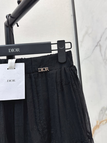 26ss Metal-embellished mesh maxi skirt