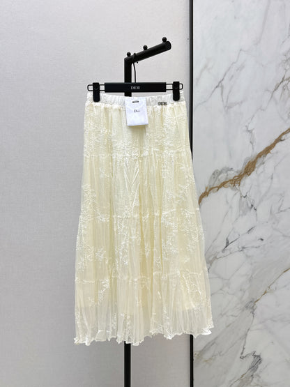 26ss Metal-embellished mesh maxi skirt