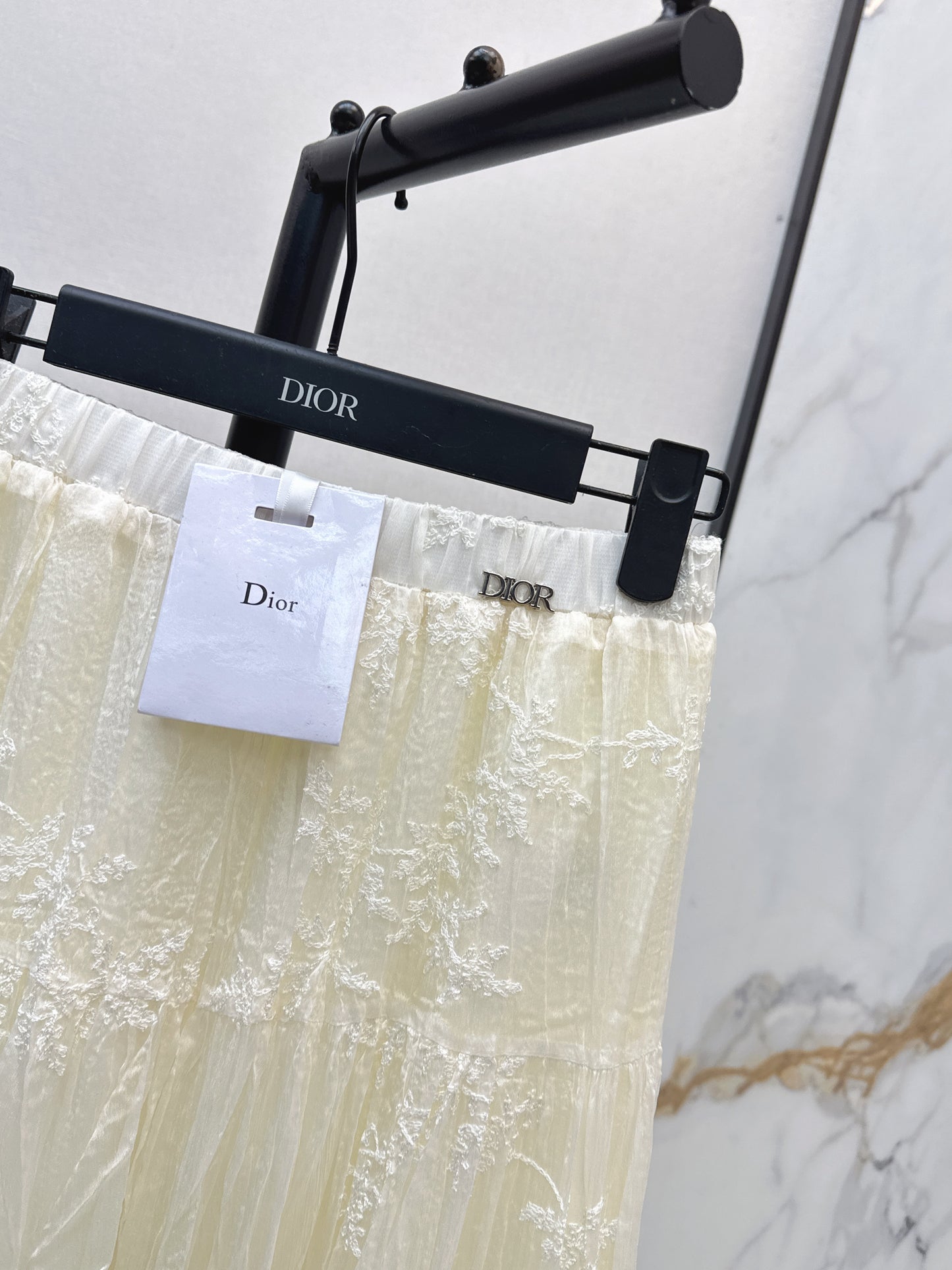 26ss Metal-embellished mesh maxi skirt