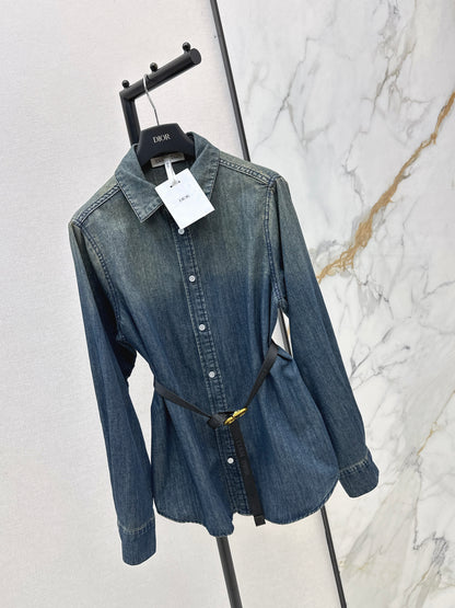 26ss Distressed Washed Denim Shirt