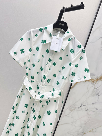26ss Four-leaf clover maxi dress