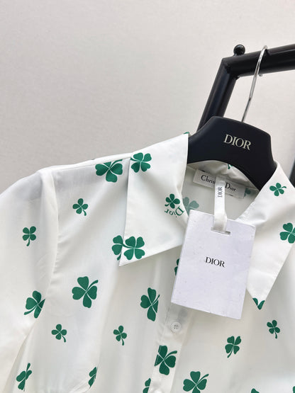 26ss Four-leaf clover maxi dress