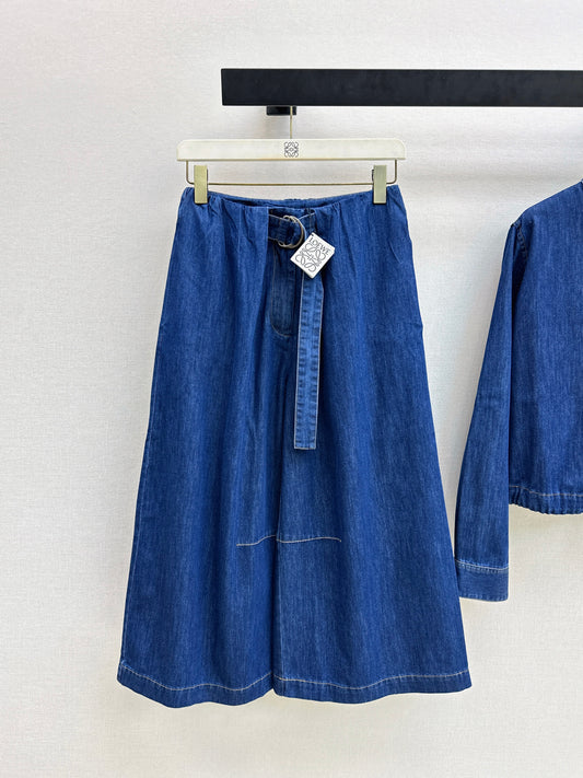 26ss Cropped jeans with visible stitching
