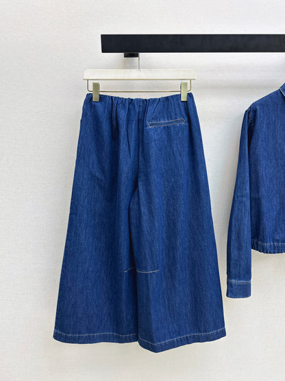 26ss Cropped jeans with visible stitching