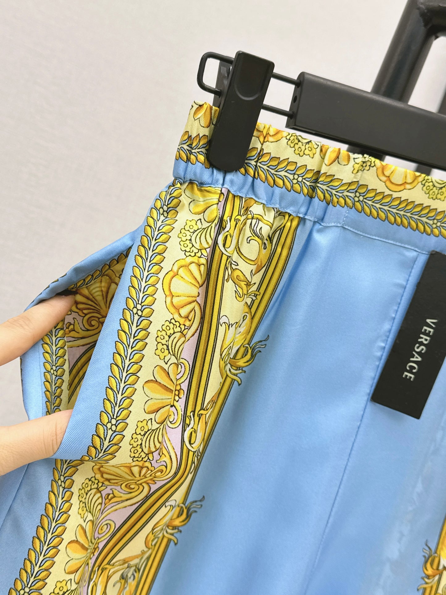 26ss Printed Silk Straight Leg Pants