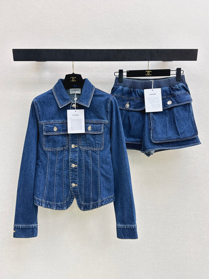 26ss Denim Jacket with a cinched waist