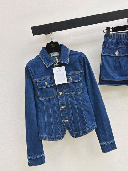 26ss Denim Jacket with a cinched waist