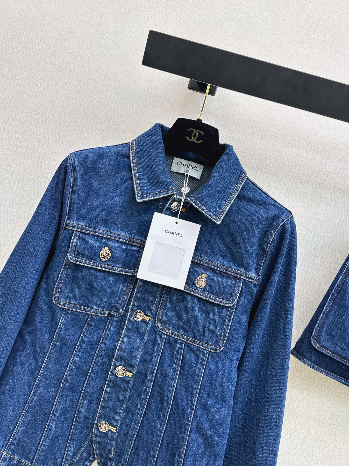 26ss Denim Jacket with a cinched waist