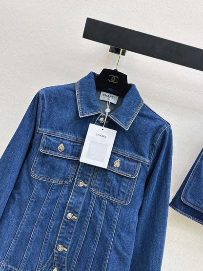 26ss Denim Jacket with a cinched waist