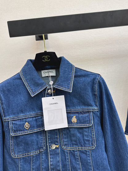 26ss Denim Jacket with a cinched waist