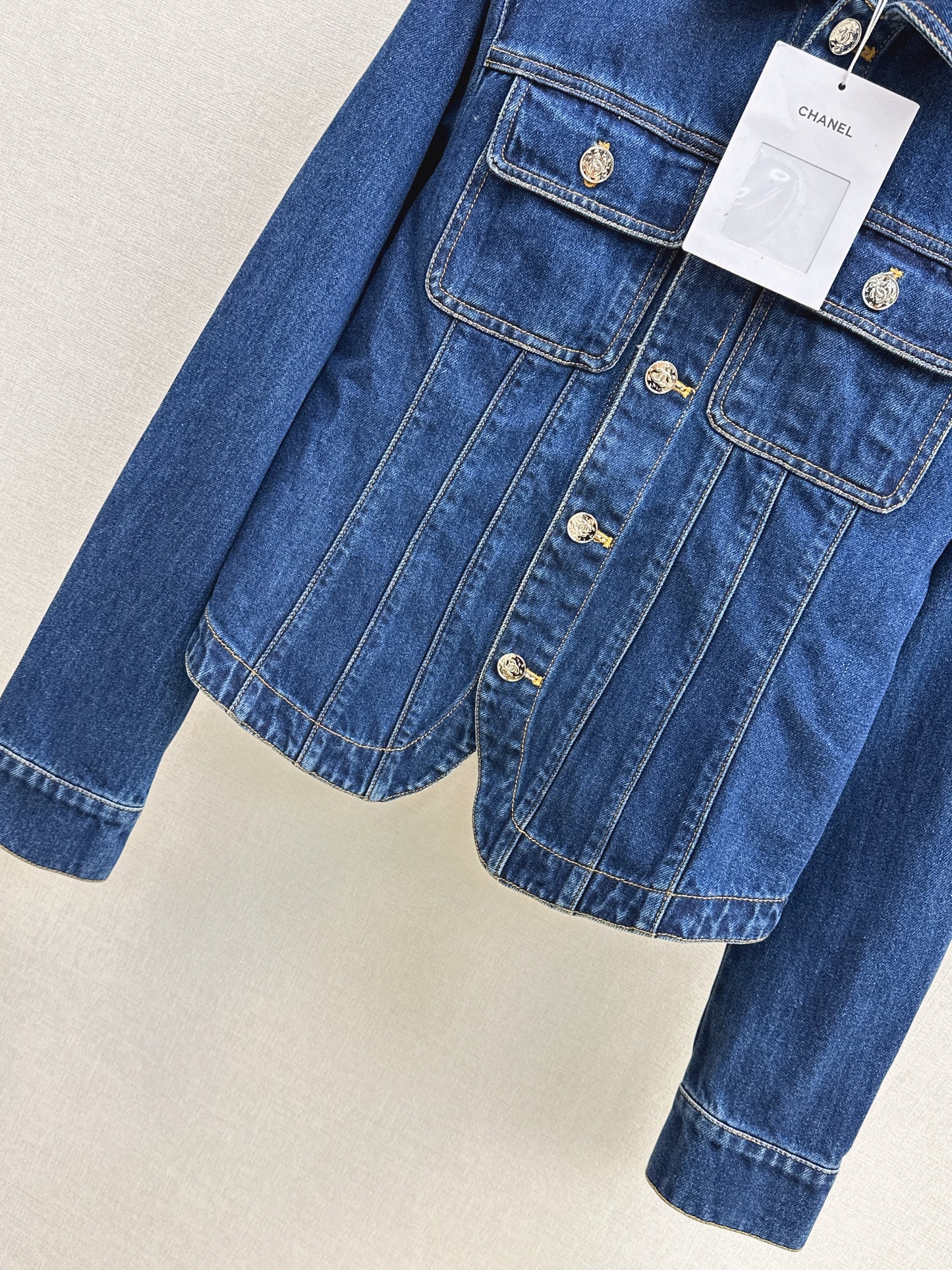 26ss Denim Jacket with a cinched waist