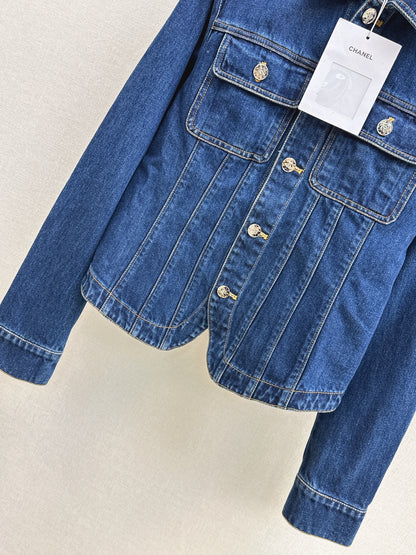 26ss Denim Jacket with a cinched waist