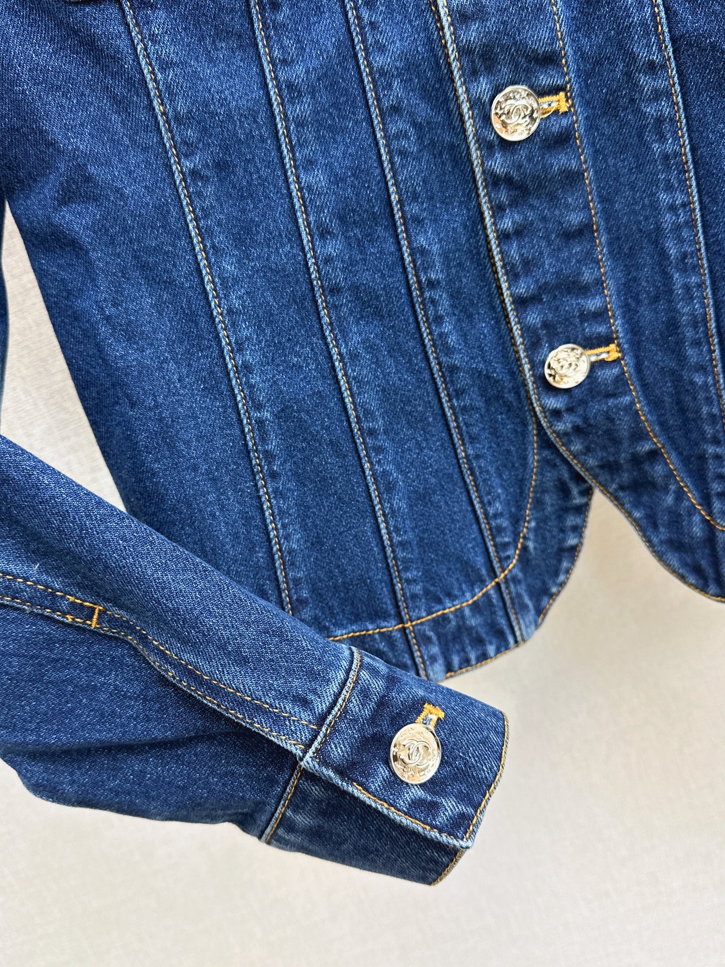 26ss Denim Jacket with a cinched waist