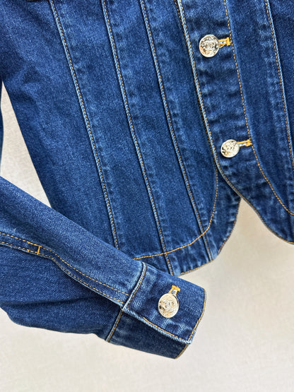 26ss Denim Jacket with a cinched waist