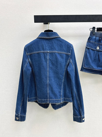 26ss Denim Jacket with a cinched waist