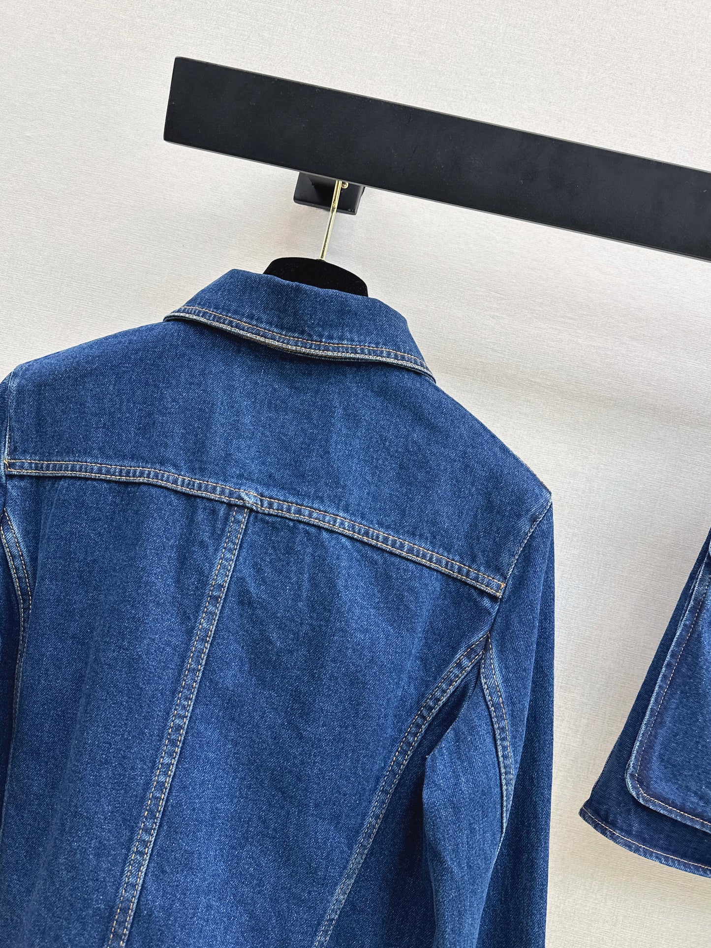 26ss Denim Jacket with a cinched waist