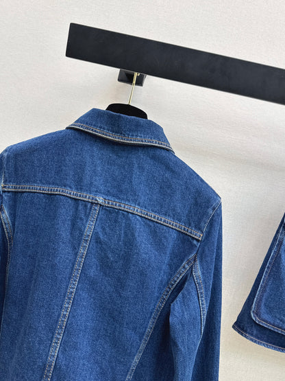 26ss Denim Jacket with a cinched waist