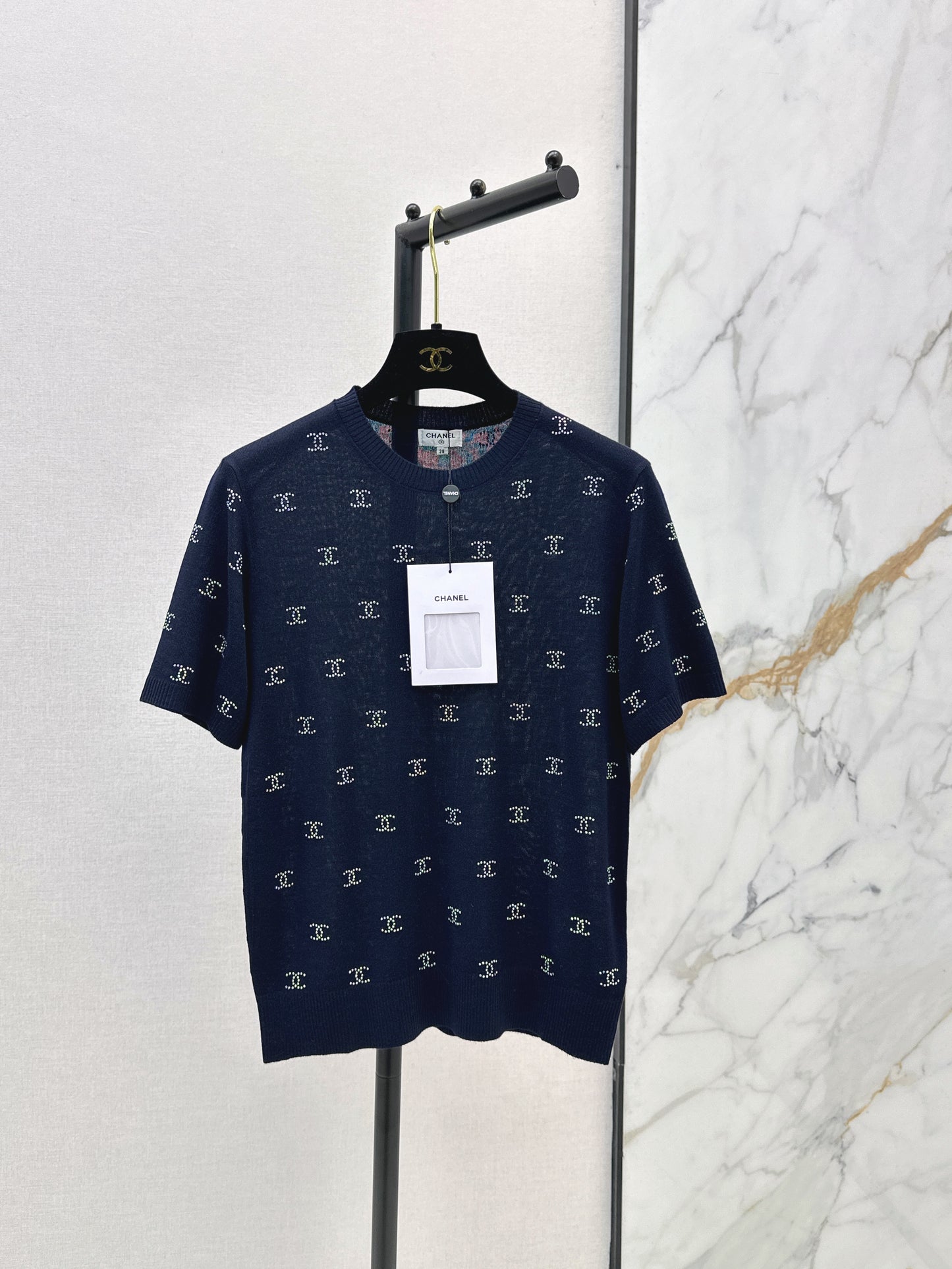 26ss Rhinestone-set Knit T-shirt