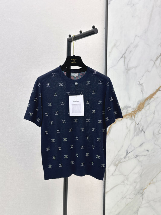 26ss Rhinestone-set Knit T-shirt