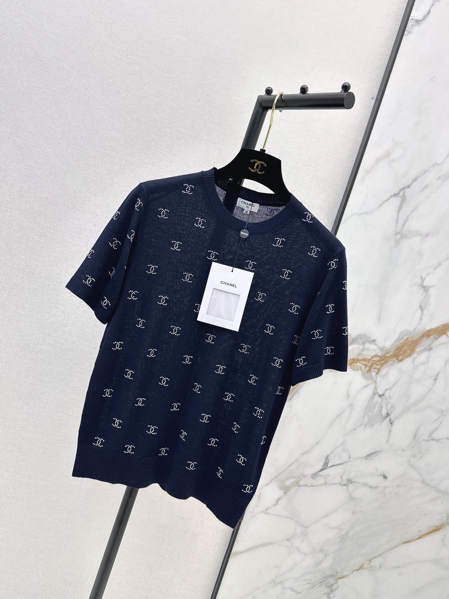 26ss Rhinestone-set Knit T-shirt