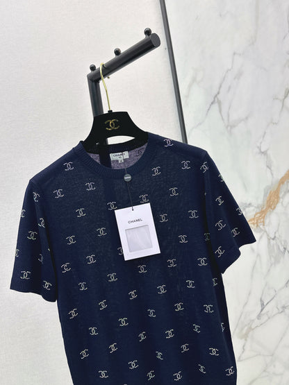 26ss Rhinestone-set Knit T-shirt