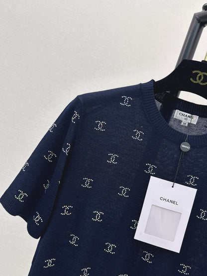 26ss Rhinestone-set Knit T-shirt