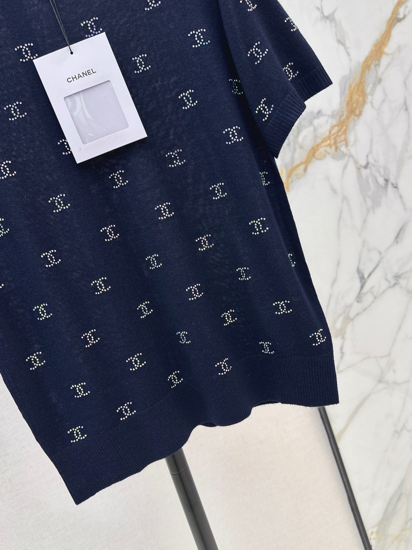 26ss Rhinestone-set Knit T-shirt