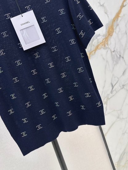 26ss Rhinestone-set Knit T-shirt