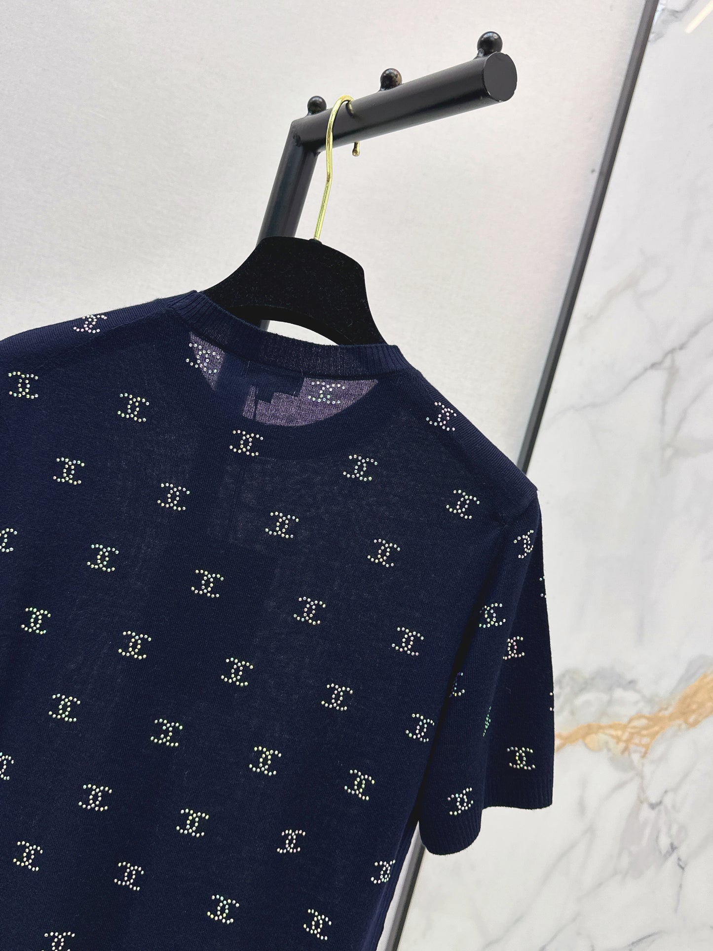 26ss Rhinestone-set Knit T-shirt