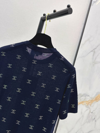 26ss Rhinestone-set Knit T-shirt