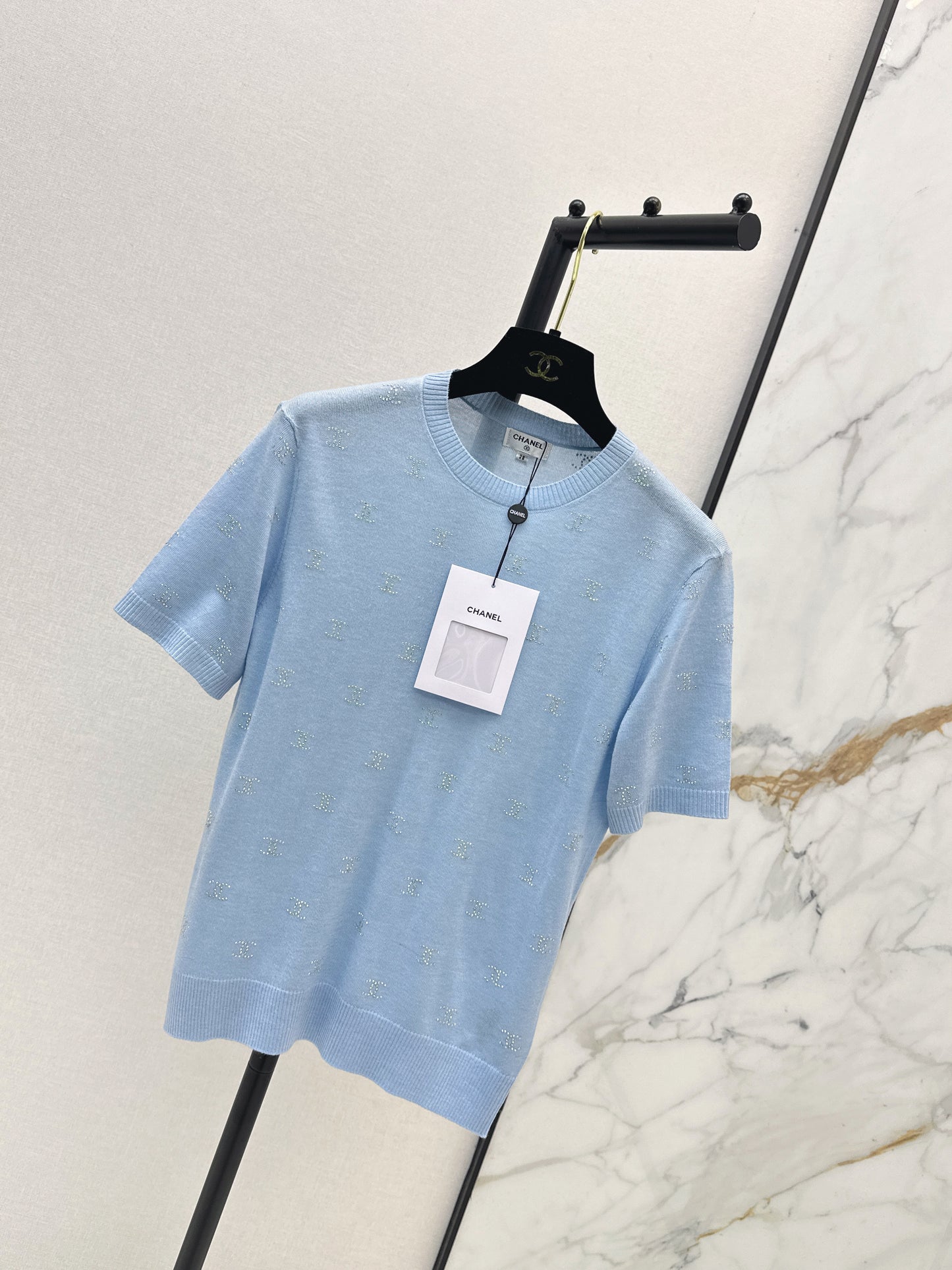 26ss Rhinestone-set Knit T-shirt